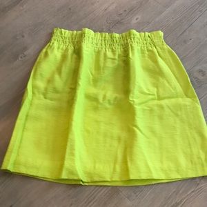 JCrew Lime Green Cinch Waist Mini Skirt Size 2